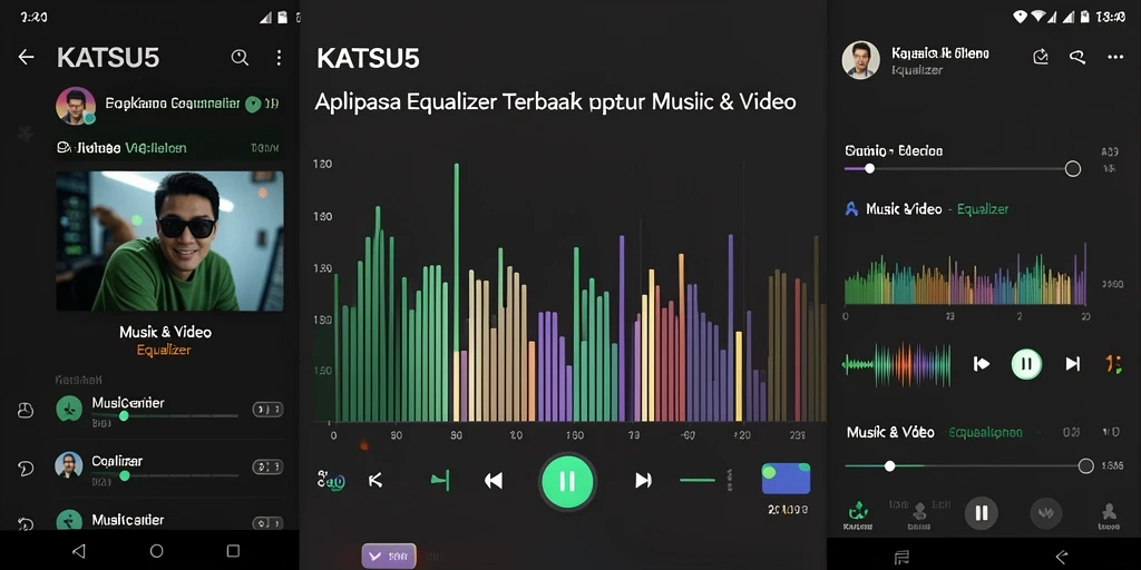 Tampilan antarmuka aplikasi KATSU5 dengan pengaturan Equalizer yang mudah.