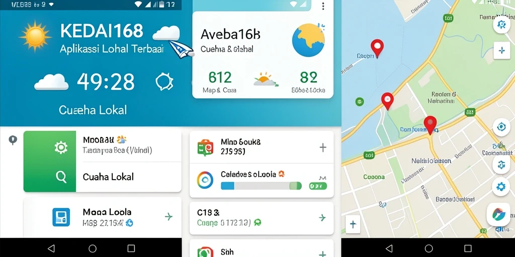 Antarmuka KEDAI168 menampilkan data cuaca lokal secara jelas.