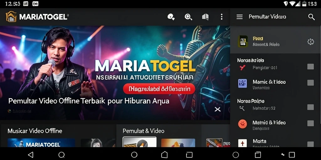 Tampilan antarmuka MARIATOGEL yang sederhana dan fungsional untuk pemutar video.