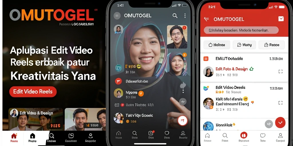 Antarmuka aplikasi OMUTOGEL yang memudahkan pengeditan video Reels.