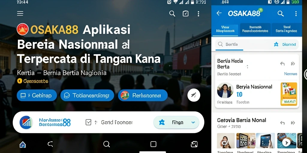 Antarmuka OSAKA88 menampilkan berita nasional terkini dengan jelas dan rapi.
