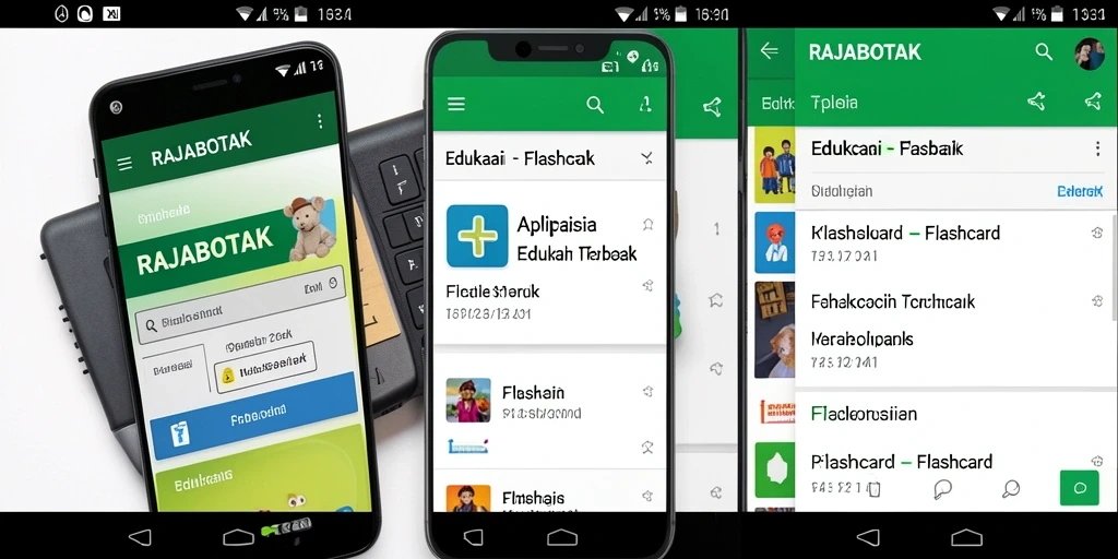 Antarmuka pengguna aplikasi RAJABOTAK yang sederhana dan menarik.