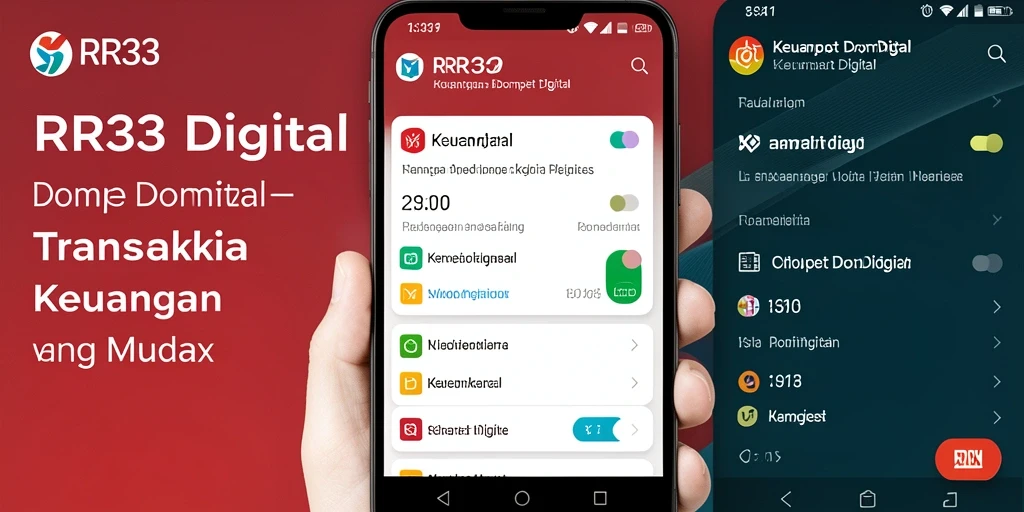 Tampilan antarmuka aplikasi Dompet Digital RR33 yang intuitif dan mudah digunakan.