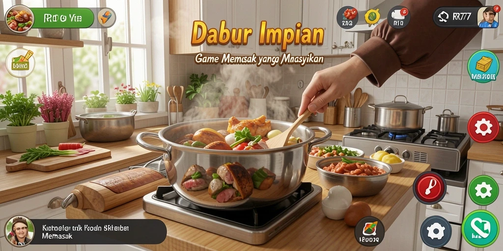 Screenshot tampilan antarmuka RR777 saat sesi memasak.