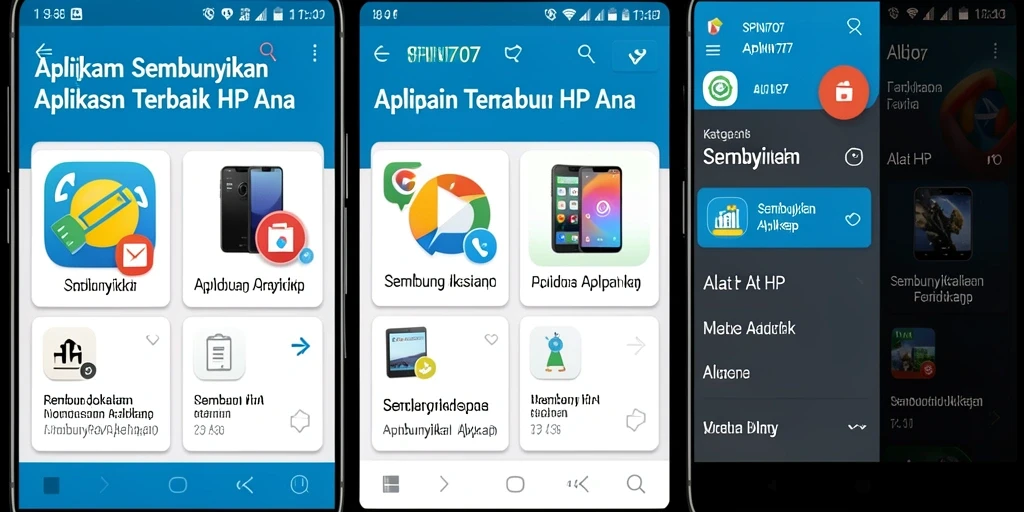 Antarmuka SPIN707 menampilkan pengaturan untuk menyembunyikan aplikasi dengan mudah.