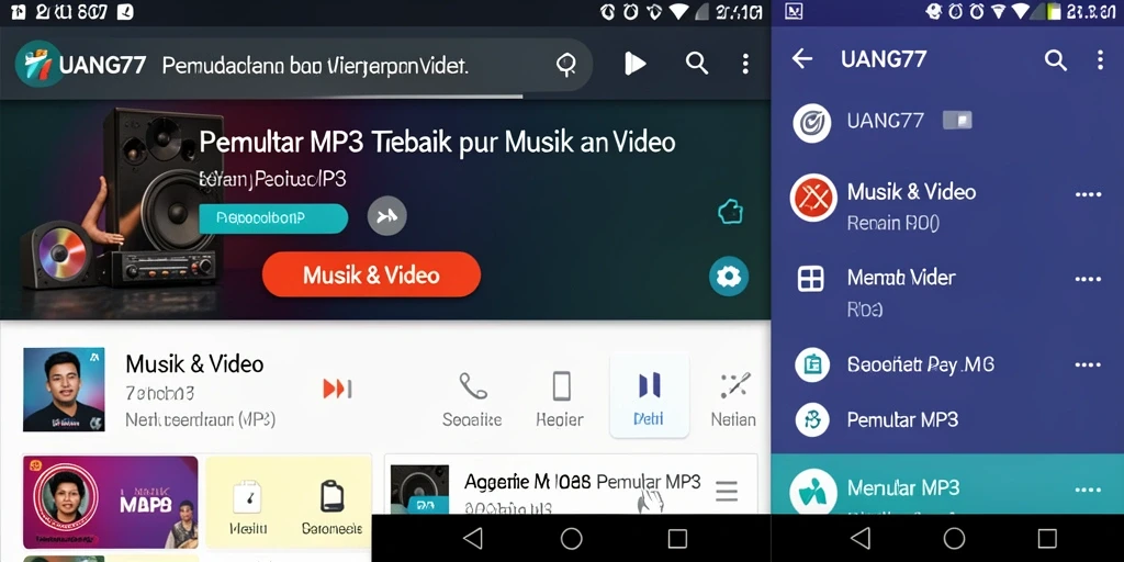 Antarmuka UANG77 dengan fitur Pemutar MP3 yang menarik.