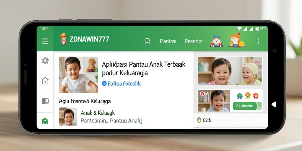 Antarmuka aplikasi ZONAWIN777 untuk memantau anak secara efektif.